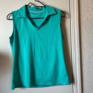 Lady Hagen Classic Teal Green Hydro-Dri Medium Spread Collar Breathable Golf Top